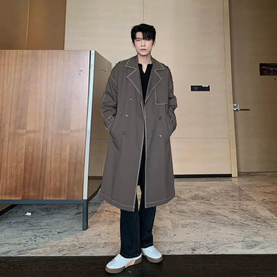 Hua Stitched Outline Classic Long Coat-korean-fashion-Long Coat-Hua's Closet-OH Garments