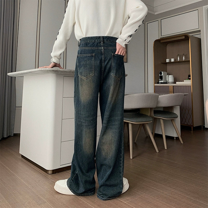Hua Stone Washed Relaxed Fit Jeans-korean-fashion-Jeans-Hua's Closet-OH Garments