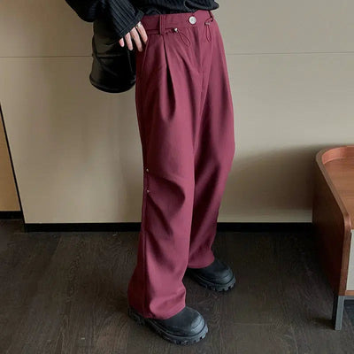 Hua Straight Leg Regular Fit Casua Pants-korean-fashion-Pants-Hua's Closet-OH Garments