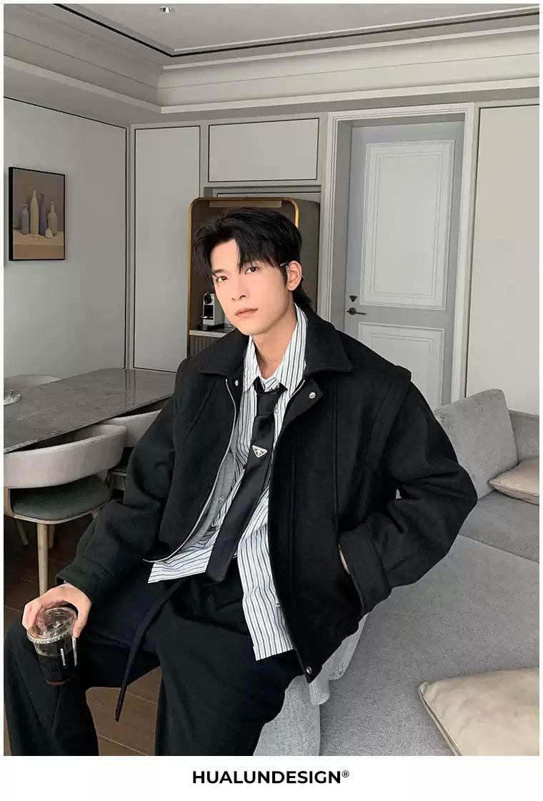 Hua Structured Boxy Zip-Up Jacket-korean-fashion-Jacket-Hua's Closet-OH Garments