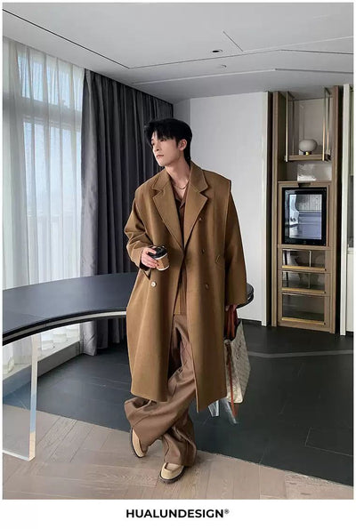 Hua Structured Double Breasted Overcoat-korean-fashion-Long Coat-Hua's Closet-OH Garments