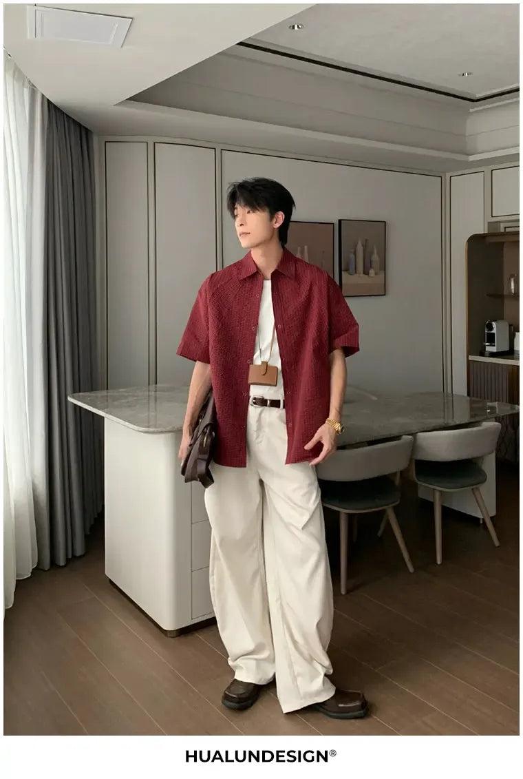 Hua Structured Loose Pants-korean-fashion-Pants-Hua's Closet-OH Garments