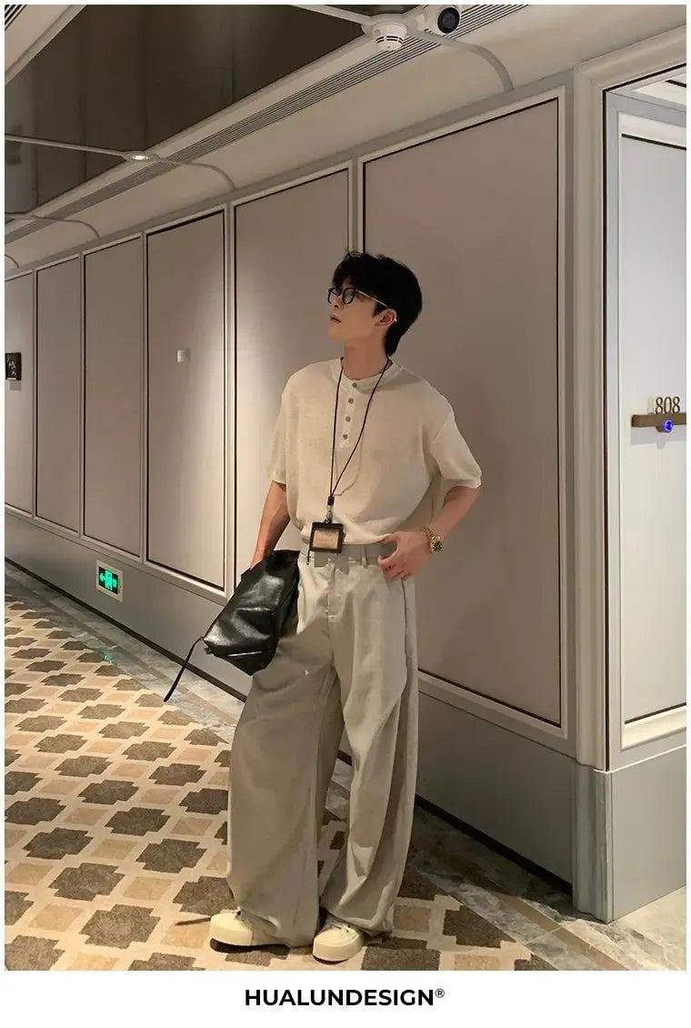 Hua Structured Loose Pants-korean-fashion-Pants-Hua's Closet-OH Garments