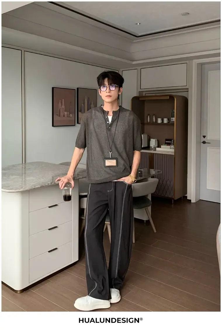 Hua Structured Seam Detail Pants-korean-fashion-Pants-Hua's Closet-OH Garments
