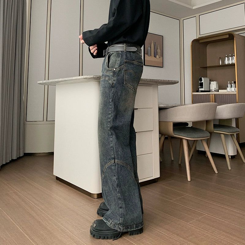 Hua Structured Seams Faded Jeans-korean-fashion-Jeans-Hua's Closet-OH Garments