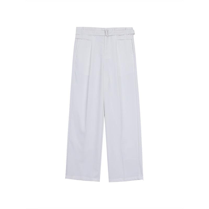 Hua Subtle Pleats Cloth Belt Pants-korean-fashion-Pants-Hua's Closet-OH Garments