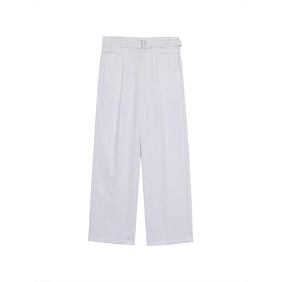 Hua Subtle Pleats Cloth Belt Pants-korean-fashion-Pants-Hua's Closet-OH Garments
