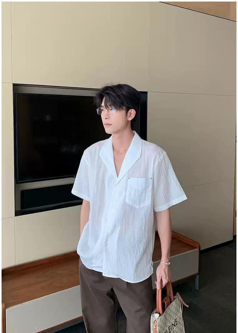 Hua Tencel Pocket Detail Shirt-korean-fashion-Shirt-Hua's Closet-OH Garments