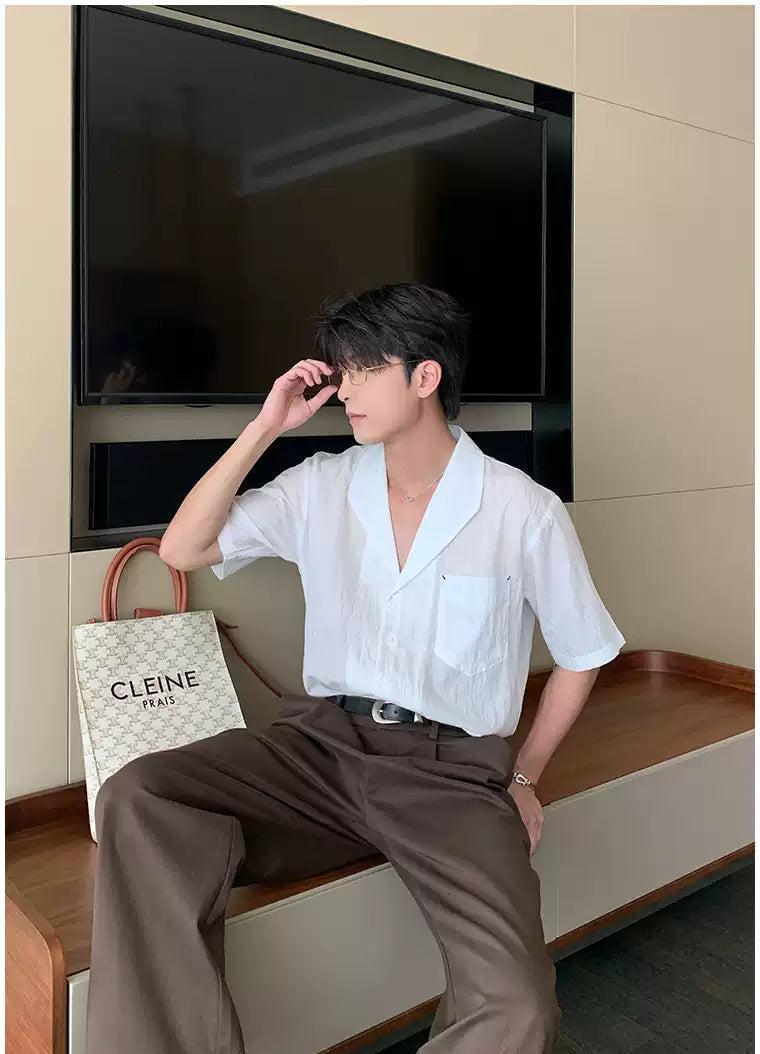 Hua Tencel Pocket Detail Shirt-korean-fashion-Shirt-Hua's Closet-OH Garments
