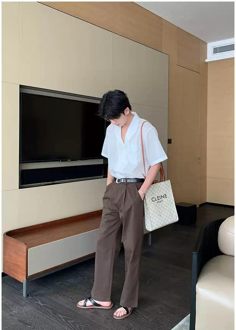 Hua Tencel Pocket Detail Shirt-korean-fashion-Shirt-Hua's Closet-OH Garments
