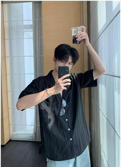 Hua Tencel Pocket Detail Shirt-korean-fashion-Shirt-Hua's Closet-OH Garments