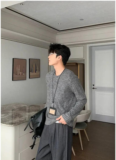 Hua Textured Henley Collar T-Shirt-korean-fashion-T-Shirt-Hua's Closet-OH Garments