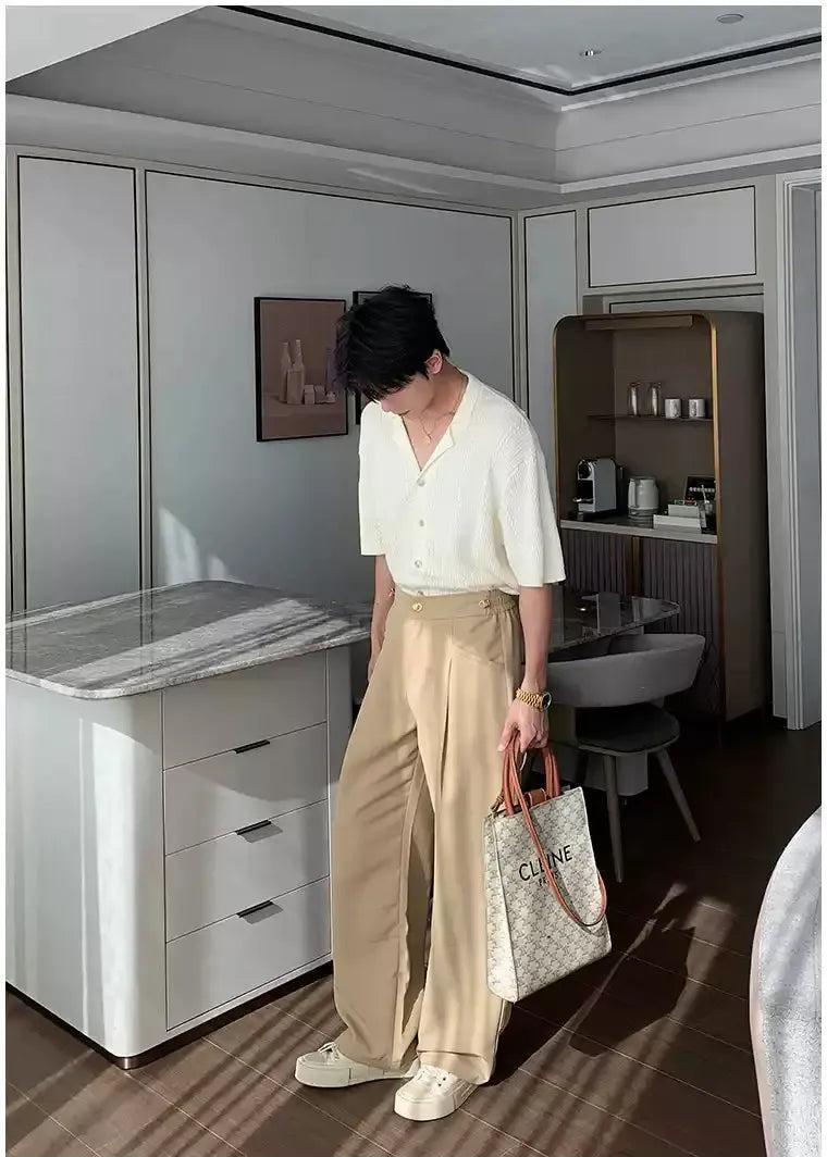 Hua Textured Lapel Knit Shirt-korean-fashion-Shirt-Hua's Closet-OH Garments