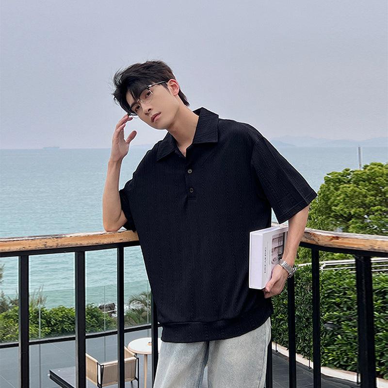 Hua Thin Cable Pattern Polo-korean-fashion-Polo-Hua's Closet-OH Garments