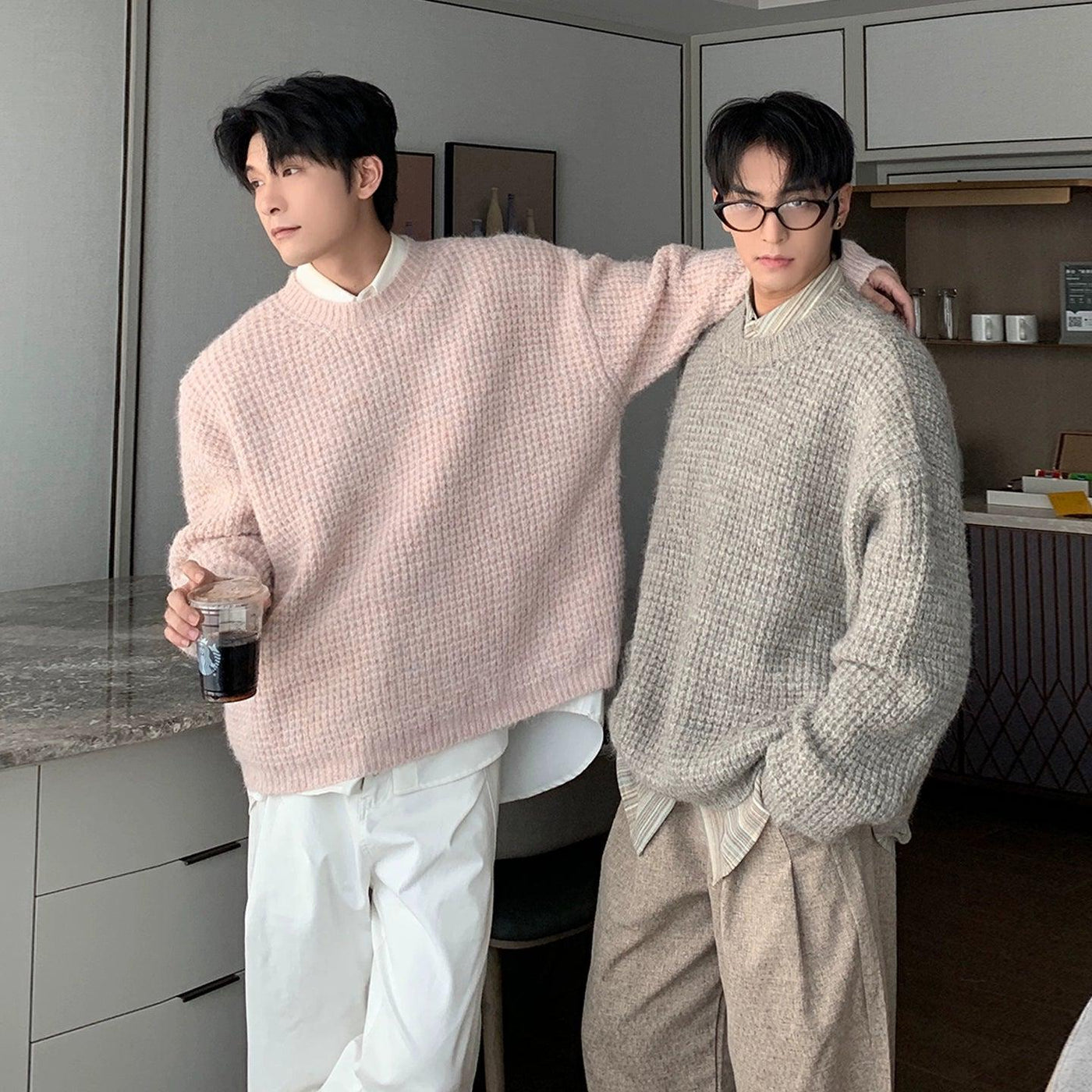 Hua Waffle Knit Brushed Sweater-korean-fashion-Sweater-Hua's Closet-OH Garments