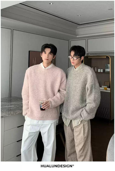 Hua Waffle Knit Brushed Sweater-korean-fashion-Sweater-Hua's Closet-OH Garments