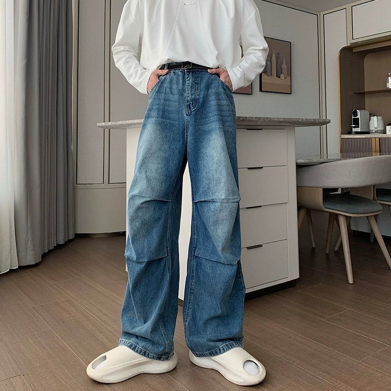 Hua Washed and Faded Denim Jacket & Jeans Set-korean-fashion-Clothing Set-Hua's Closet-OH Garments