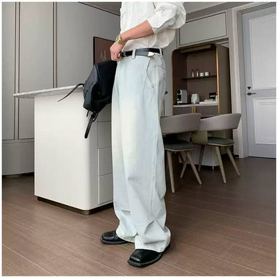 Hua Washed Faded Straight Jeans-korean-fashion-Jeans-Hua's Closet-OH Garments