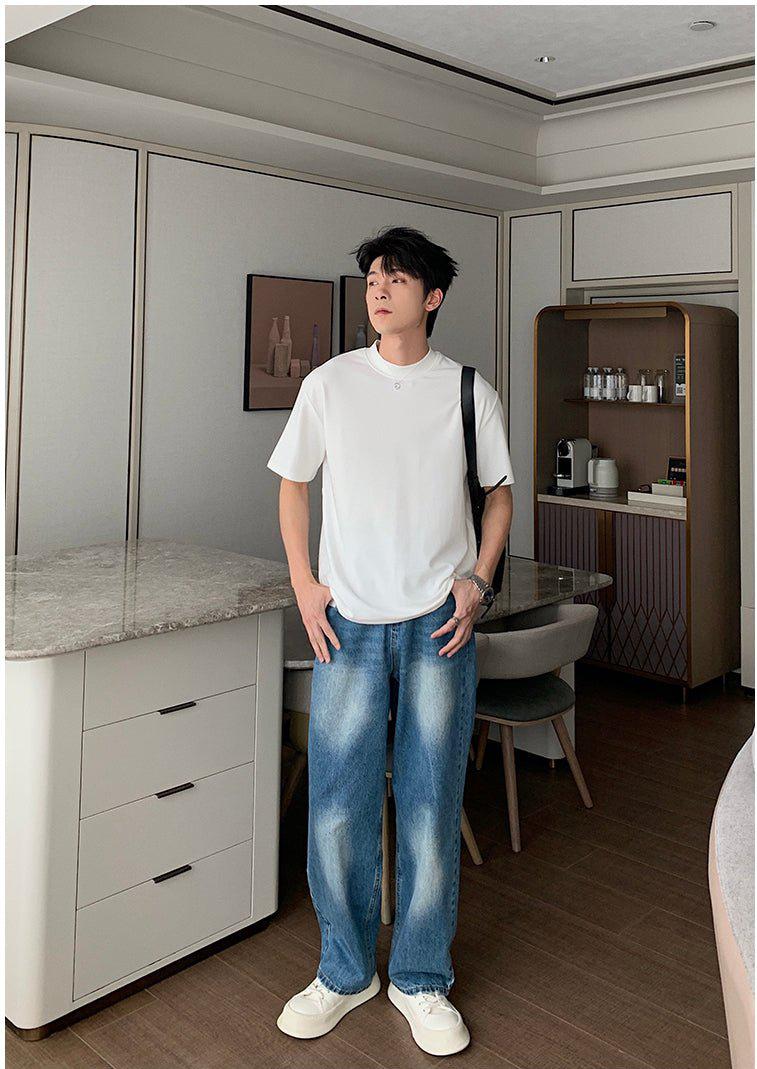 Hua Washed Straight Jeans-korean-fashion-Jeans-Hua's Closet-OH Garments