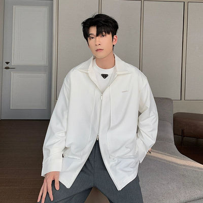 Hua Zippered Versatile Collared Jacket-korean-fashion-Jacket-Hua's Closet-OH Garments