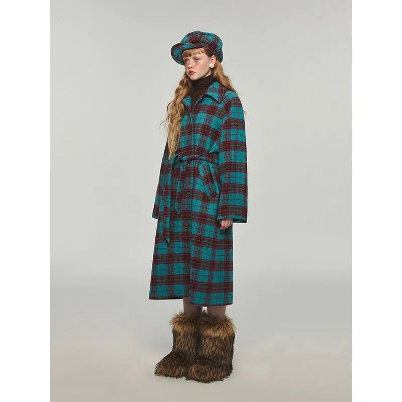 Jinn Plaid Wool Winter Trench Coat-korean-fashion-Long Coat-Jinn's Closet-OH Garments