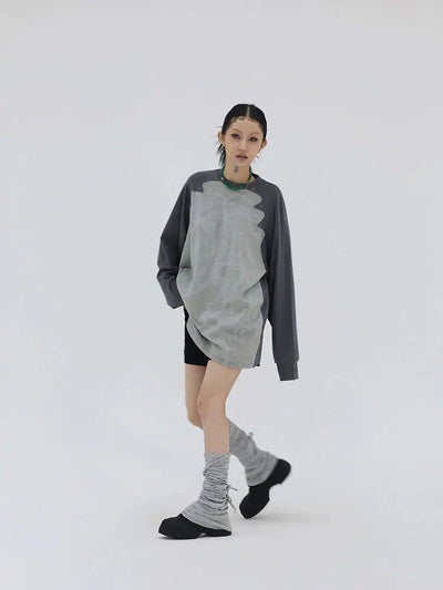 Kei Abstract Print Rivet Crewneck-korean-fashion-Crewneck-Kei's Closet-OH Garments