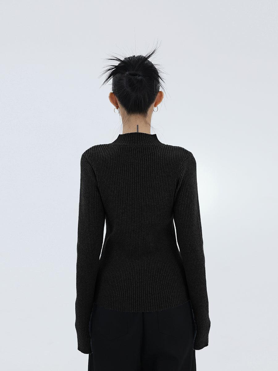 Kei Blend Woollen Knitted Mockneck-korean-fashion-Mockneck-Kei's Closet-OH Garments