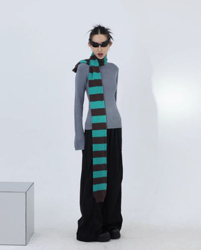 Kei Contrast Striped Color Scarf-korean-fashion-Scarf-Kei's Closet-OH Garments