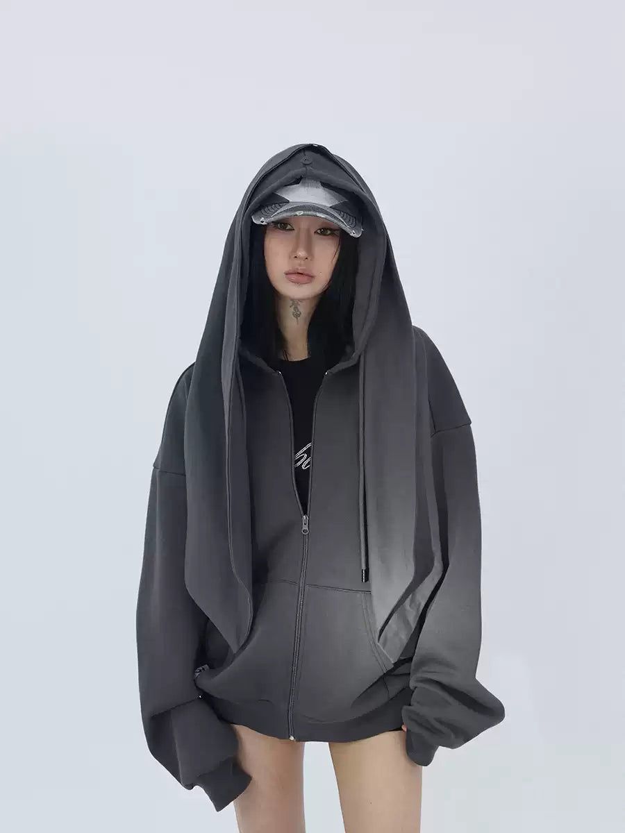 Kei Detachable Shawl Zip-Up Hoodie-korean-fashion-Hoodie-Kei's Closet-OH Garments