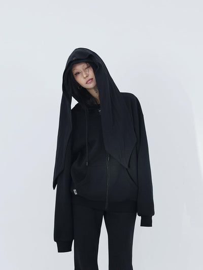 Kei Detachable Shawl Zip-Up Hoodie-korean-fashion-Hoodie-Kei's Closet-OH Garments