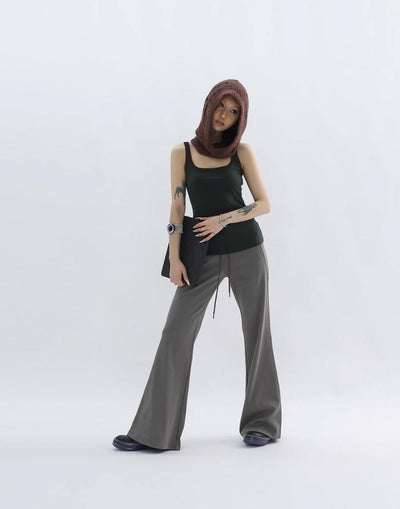 Kei Drawcord Flared Sweatpants-korean-fashion-Pants-Kei's Closet-OH Garments