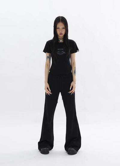 Kei Drawcord Flared Sweatpants-korean-fashion-Pants-Kei's Closet-OH Garments