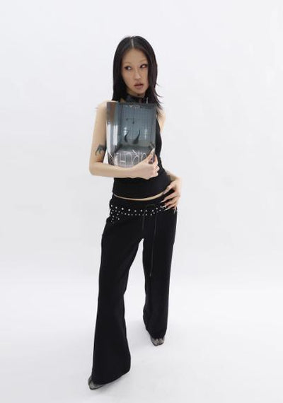 Kei Drawstring Buttoned Detail Pants-korean-fashion-Pants-Kei's Closet-OH Garments