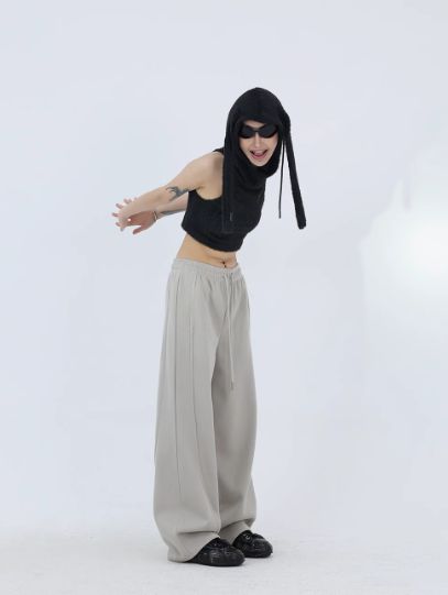 Kei Drawstring Gartered Casual Sweatpants-korean-fashion-Pants-Kei's Closet-OH Garments