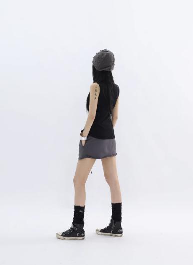 Kei Elastic Candle Stick Print Short Skirt-korean-fashion-Skirt-Kei's Closet-OH Garments