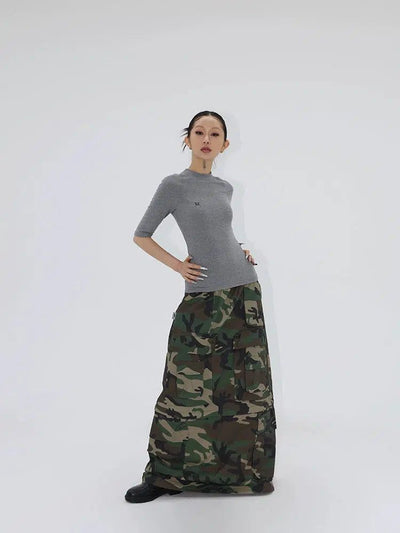 Kei Elastic Mid-Sleeve Slim Fit Mockneck-korean-fashion-Mockneck-Kei's Closet-OH Garments