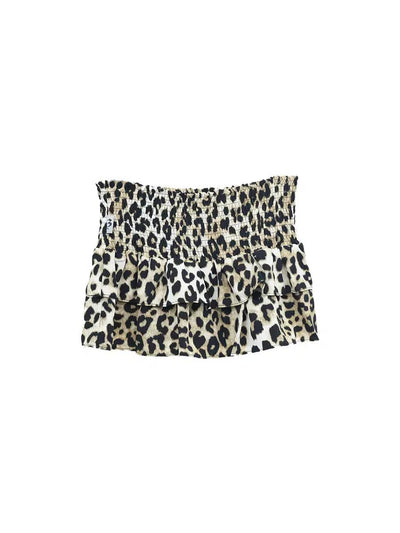 Kei Elastic Ruffled Leopard Skirt-korean-fashion-Skirt-Kei's Closet-OH Garments