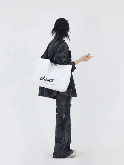 Kei Embossed Printed Blazer, Rivet Detail Vest & Wide Trousers Set-korean-fashion-Clothing Set-Kei's Closet-OH Garments
