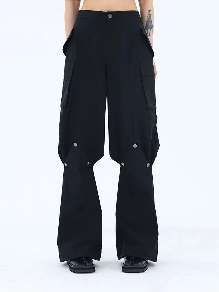 Kei Functional Snap Button Wide Pants-korean-fashion-Pants-Kei's Closet-OH Garments