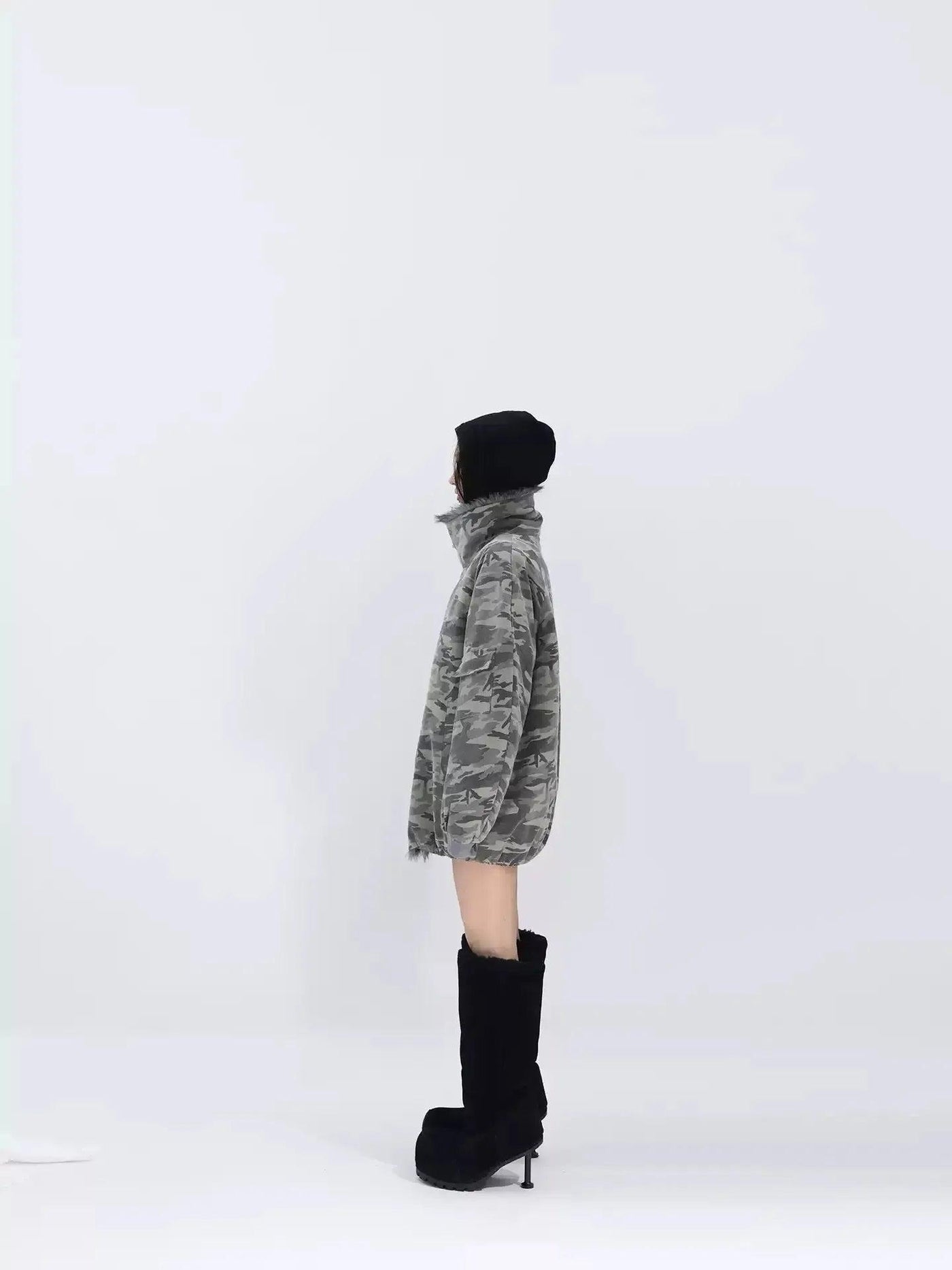 Kei Fur-Trimmed Oversized Camouflage Jacket-korean-fashion-Jacket-Kei's Closet-OH Garments