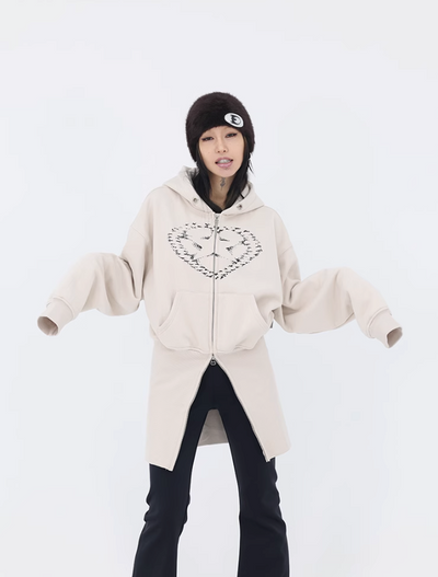 Kei Heart and Star Print Oversized Hoodie-korean-fashion-Hoodie-Kei's Closet-OH Garments