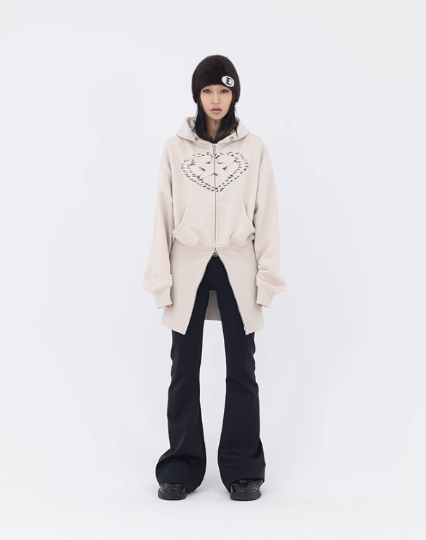 Kei Heart and Star Print Oversized Hoodie-korean-fashion-Hoodie-Kei's Closet-OH Garments