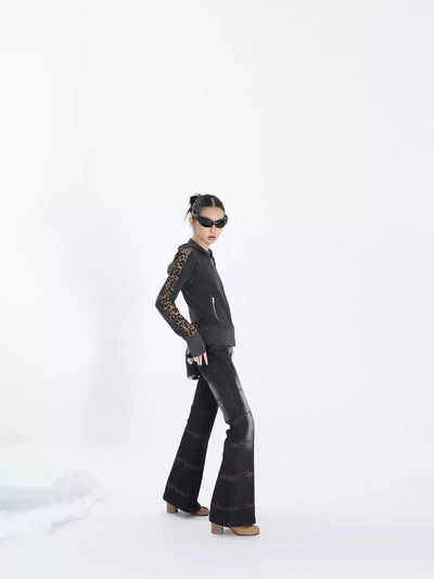 Kei Leopard Print Spliced Zip-Up Hoodie-korean-fashion-Hoodie-Kei's Closet-OH Garments