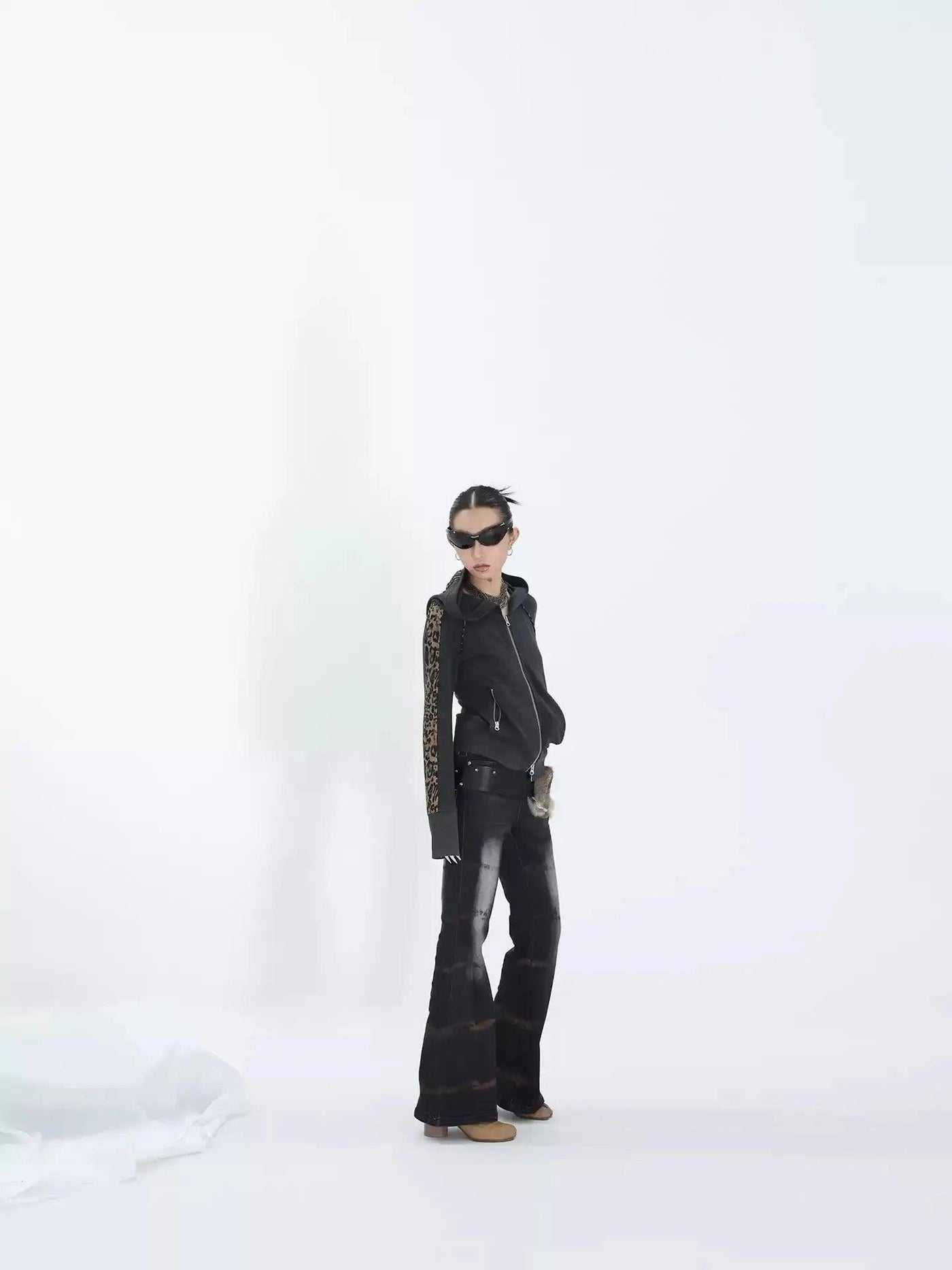 Kei Leopard Print Spliced Zip-Up Hoodie-korean-fashion-Hoodie-Kei's Closet-OH Garments