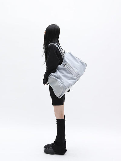 Kei Metal Logo Detail Wide Compartment Bag-korean-fashion-Bag-Kei's Closet-OH Garments