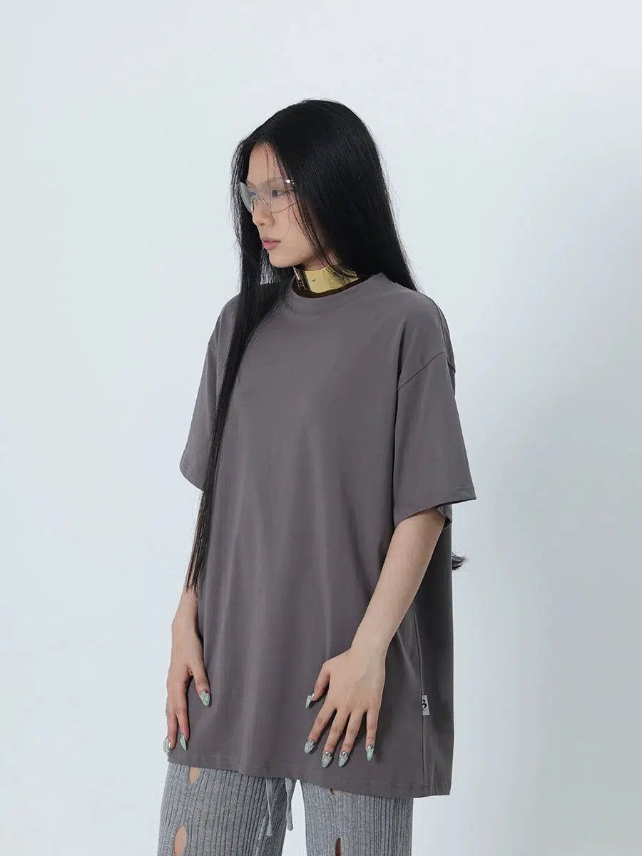 Kei Oversized Solid Color T-Shirt-korean-fashion-T-Shirt-Kei's Closet-OH Garments