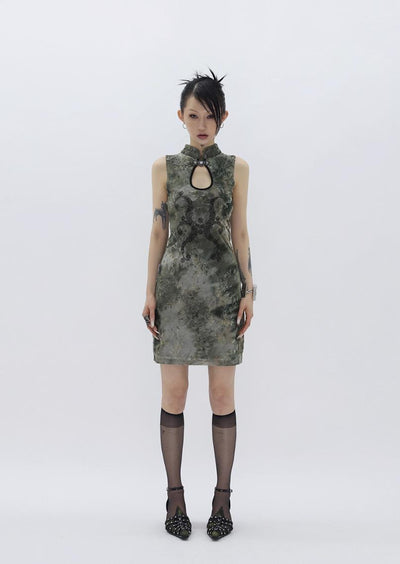 Kei Rhinestone Buttoned Hollow Dress-korean-fashion-Dress-Kei's Closet-OH Garments