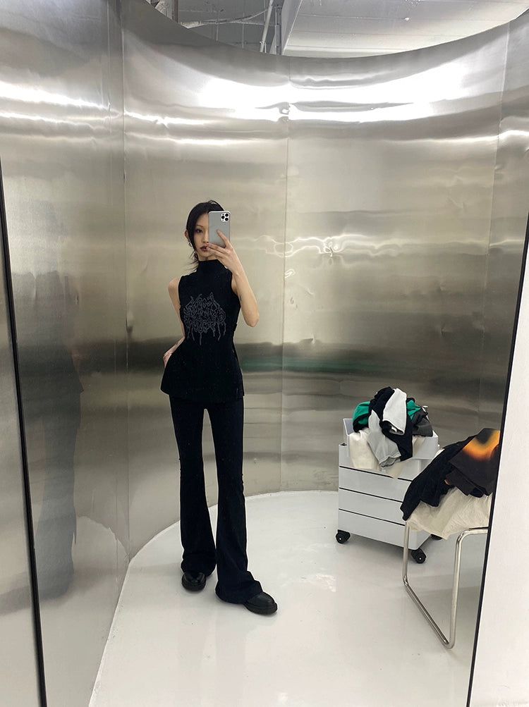 Kei Slim Fit Flare Pants-korean-fashion-Pants-Kei's Closet-OH Garments