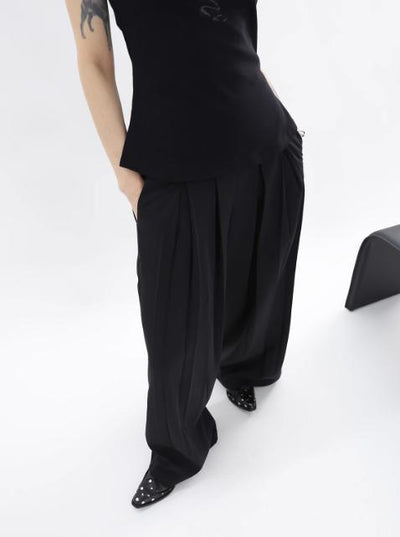 Kei Slouchy Pleated Pants-korean-fashion-Pants-Kei's Closet-OH Garments