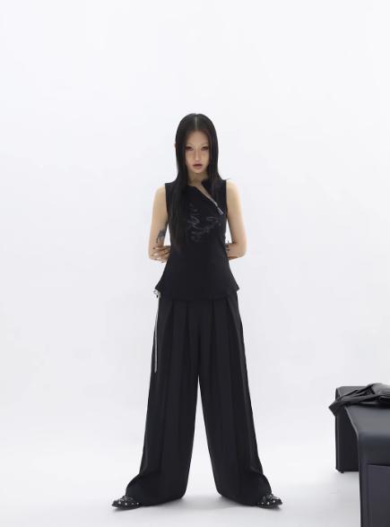 Kei Slouchy Pleated Pants-korean-fashion-Pants-Kei's Closet-OH Garments